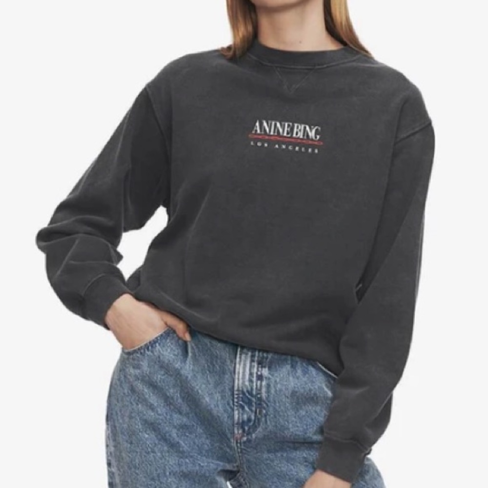 ANINE BING Ramona Sweatshirt in Washed Black